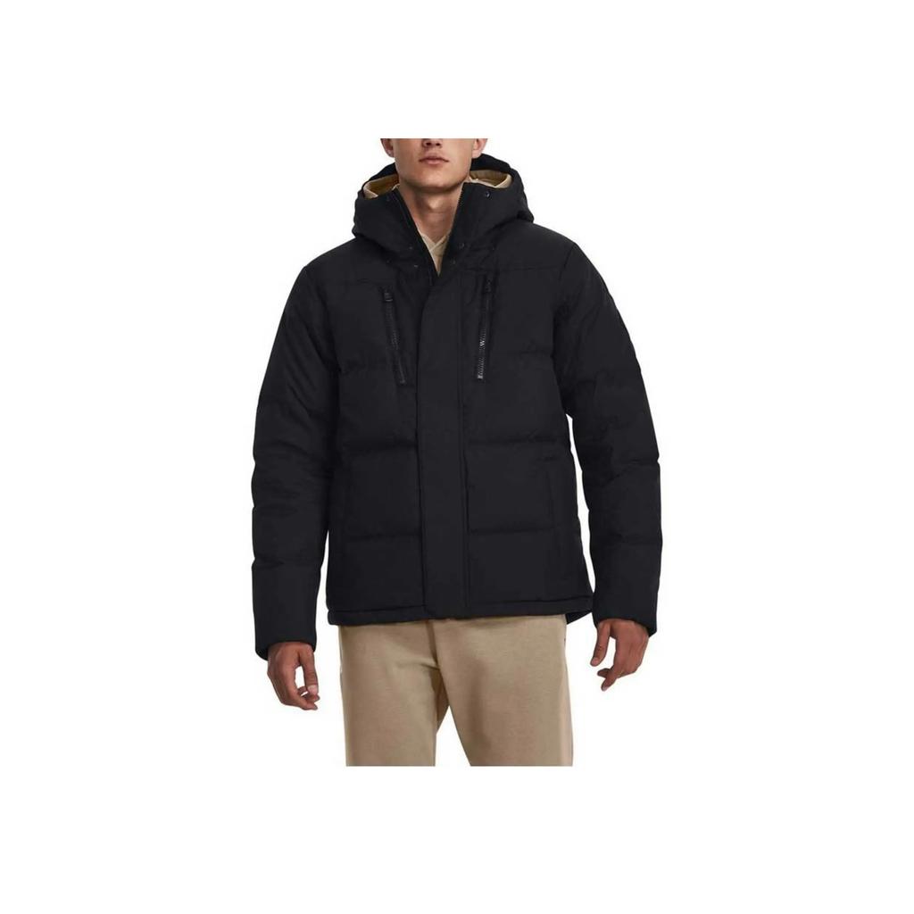 Under Armour ColdGear® Infrared Solid Short Sports Hooded Down Jacket Men Jacket Black 1378830-001