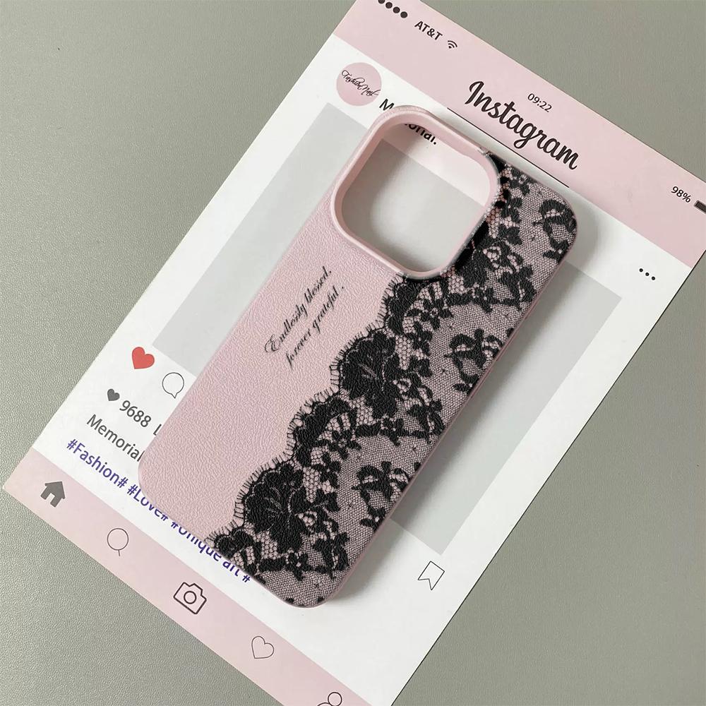 

HOT Black Lace Lichee Pattern Lichee leather pattern Phone Case For iPhone 17 16e 16 15 14 13 12 11 Air Pro Max Plus X XR XSMax iPhone 15 Plus
