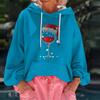 Women's Christmas Print Loose Casual Long Sleeve Hooded Sweatshirt