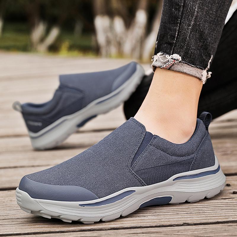 Men’s Outdoor Canvas Shoes Sneakers Driving Shoes Black Casual Plus Size  Slip On Wide Head Shoes for Farther