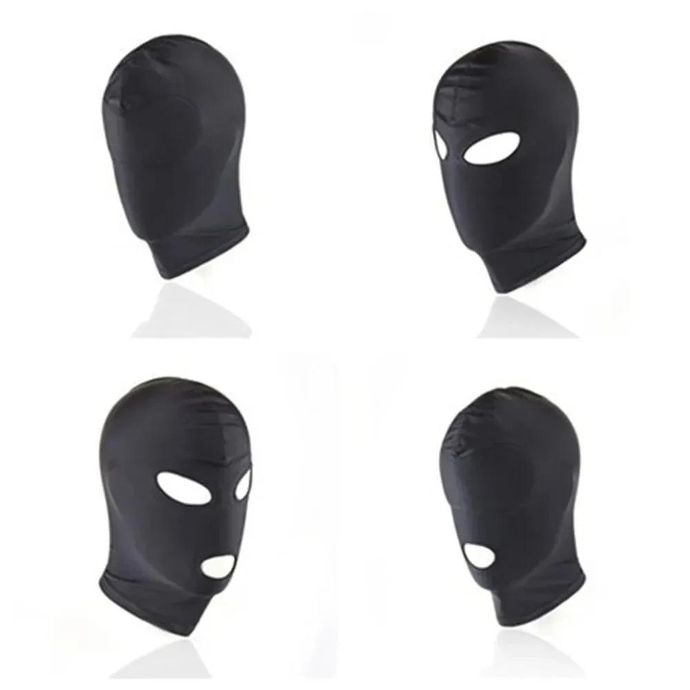 Neuankömmling 1/2/3 Loch Herren Damen Erwachsene Spandex Sturmhaube Offener Mund Gesicht Auge Kopf Maske Kostüm Sklavenspiel Rollenspiel