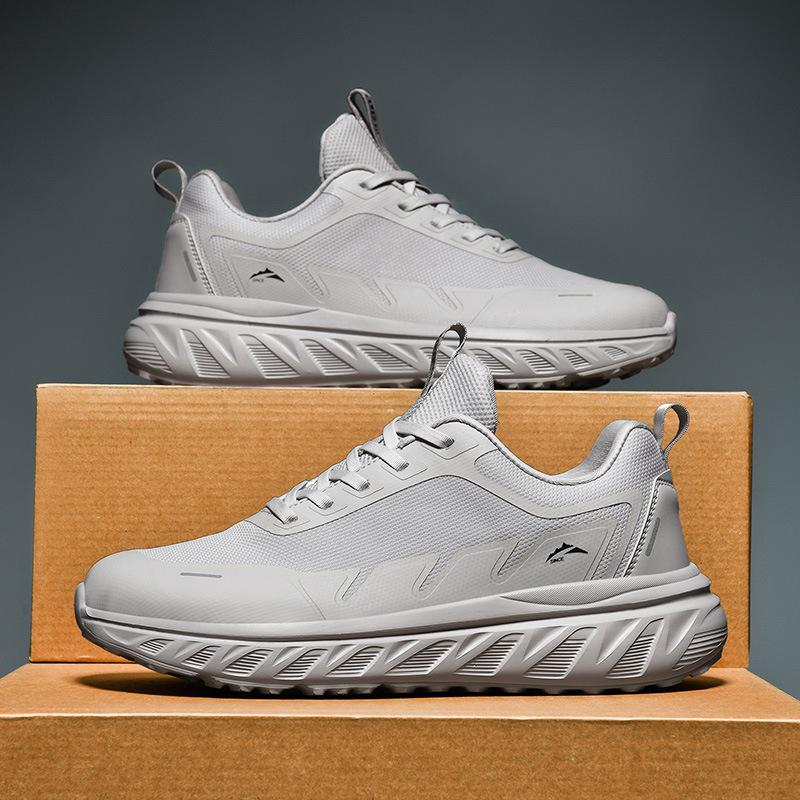 Wide Last Wide Head Mesh Spring And Autumn Sports Shoes Breathable Fly-Woven Running Sports Shoes Men'S Soft-Soled Travel Shoes