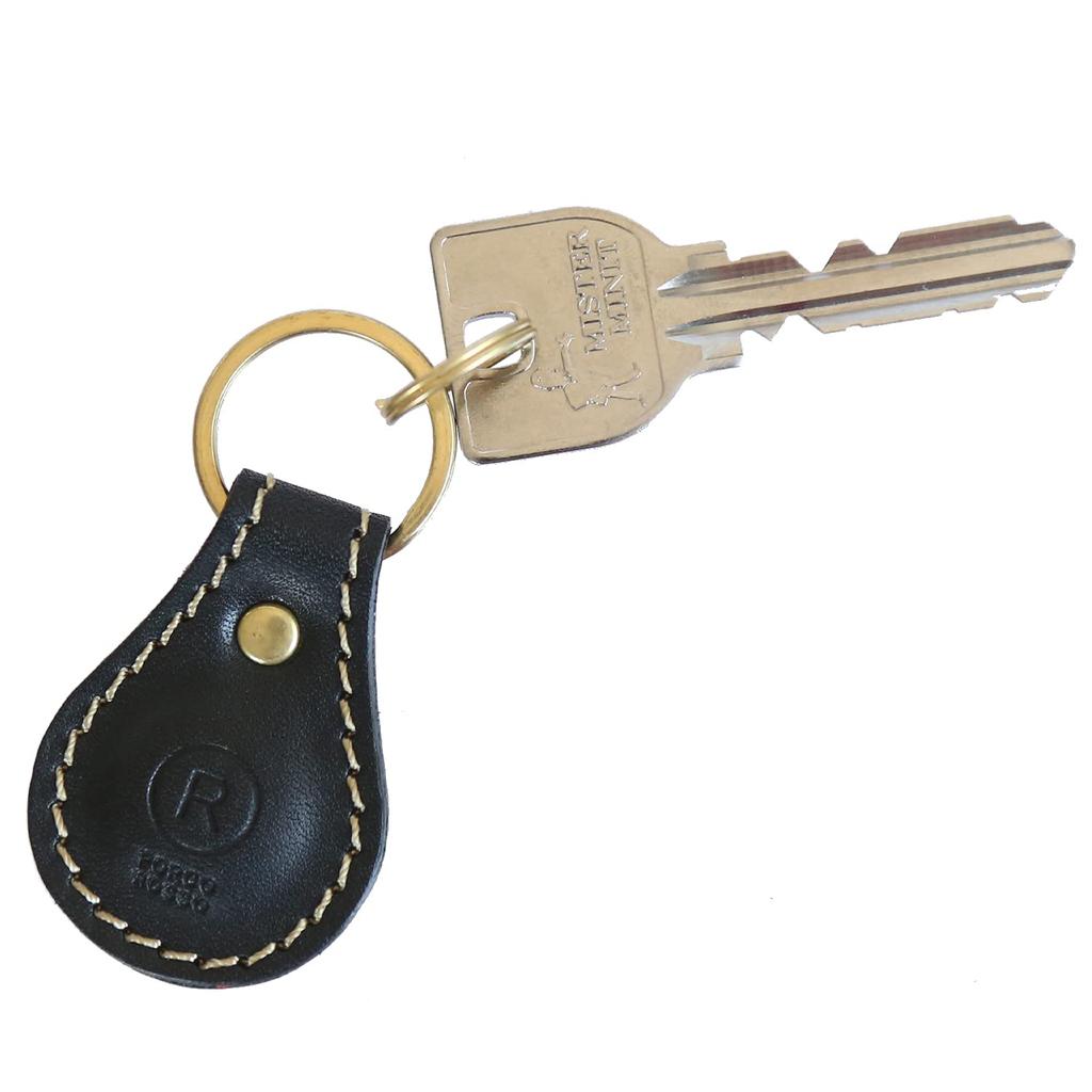 Porco Rosso Leather Key Small Teardrop Genuine Tochigi Made in Brand Name Gift Keychain, Car/Motorcycle Ring, Carabiner, Compact, Design, Leather,