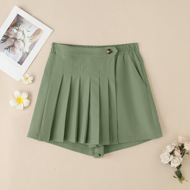 

ZANZEA Женские летние эластичные шорты с завышенной талией, свободные, повседневные 3XL зелёный