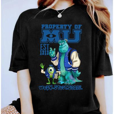 Maglietta Unisex Disney Monsters University Mike Sulley Lavoro Studio Spavento
