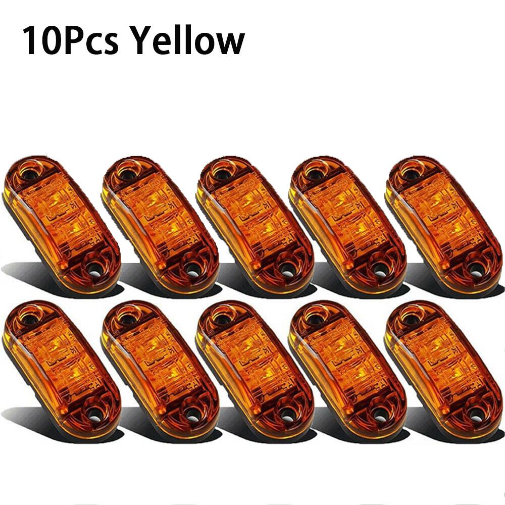 10PCS Universal Warnleuchten LED Diode Licht 12V 24V Anhänger Lkw Semaphore Gelb Weiß Rot LED Seite marker Lampe Zubehör