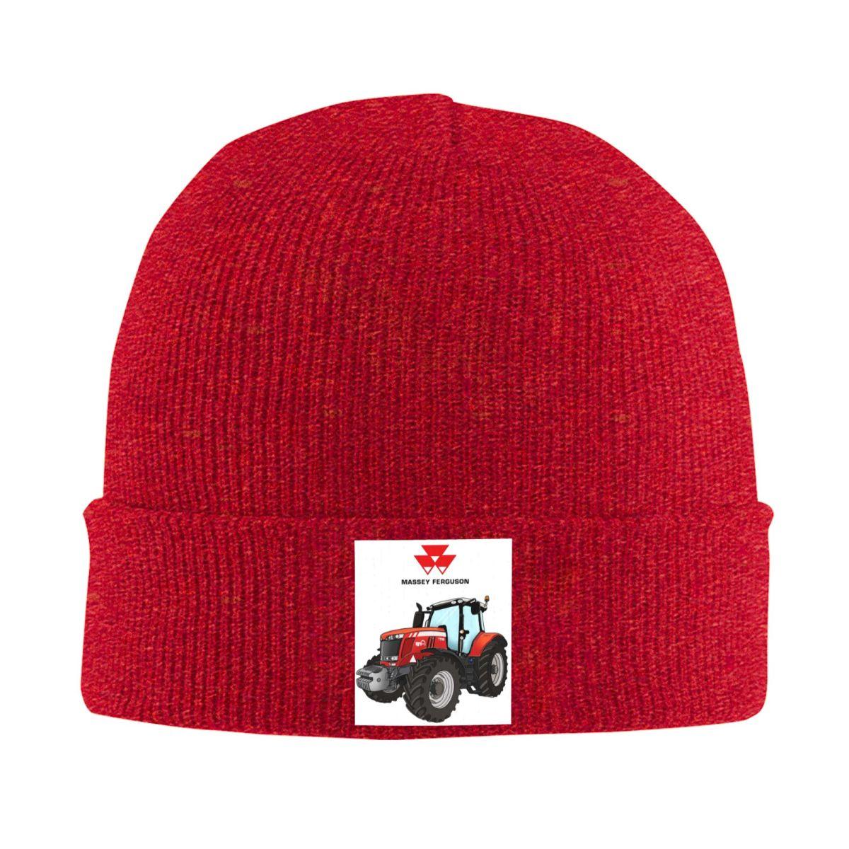 Massey Ferguson Tractor Red Tractor Warm Knitted Cap Winter Knit Bonnet Hat Skullies Beanies Hip Hop Caps for Unisex One Size