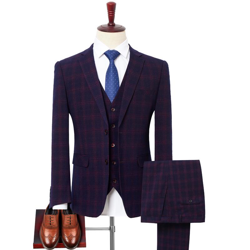 Men's Plus Size Plaid Suit Set for Weddings & Casual Events