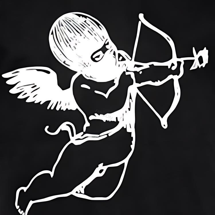 Nike Certified Lover Boy Cartoon Print Crew Neck T-shirt Unisex Topy Czarny FFCHERUBBLK-003