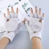 Wool Half-finger Wool Gloves Winter Knitted Warm Men's and Women's Flip Deer Keyboard Dual-purpose Couple