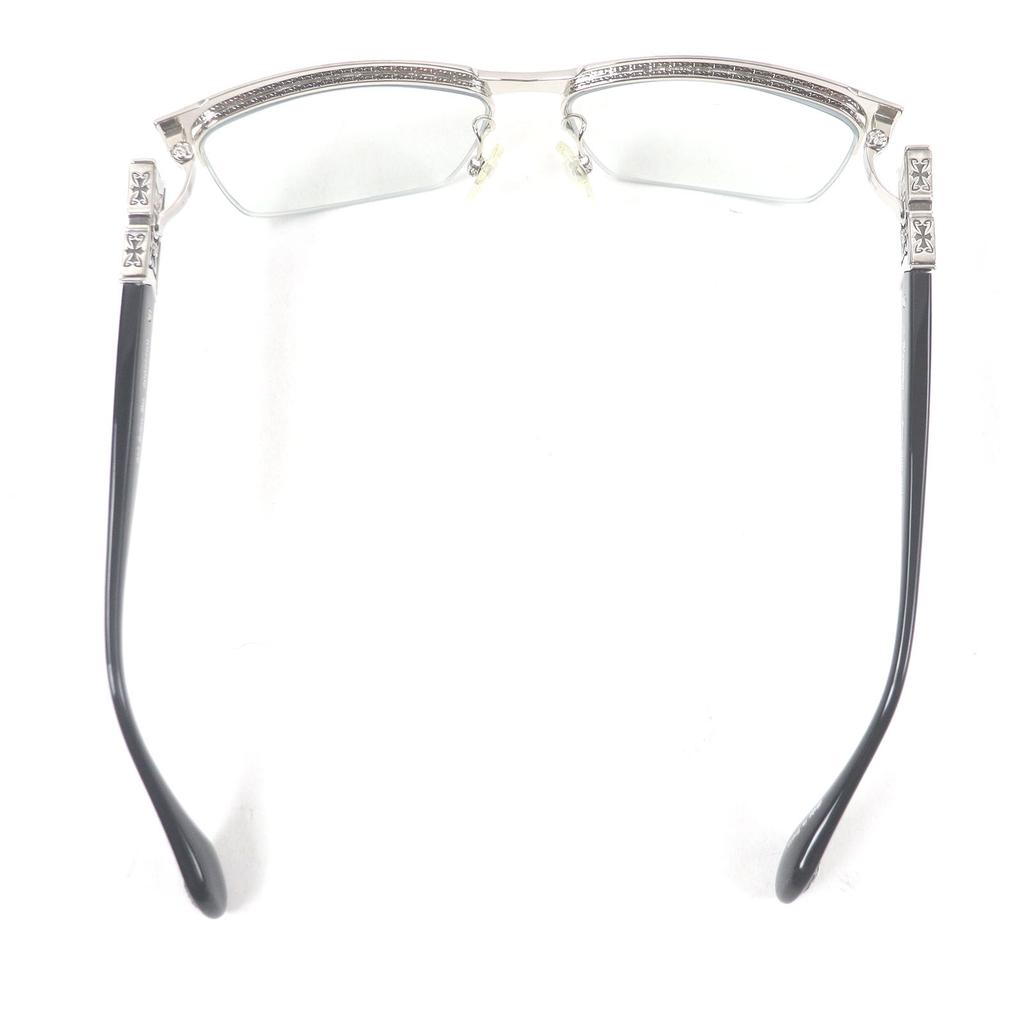 Great A’rossby Glasses Half rim Silver black SV925 mens 209252101 Used