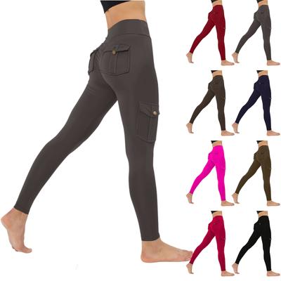 Women's Fashion Solid Color Yoga Pants High Waisted Skinny Sweatpants Fitness Pants