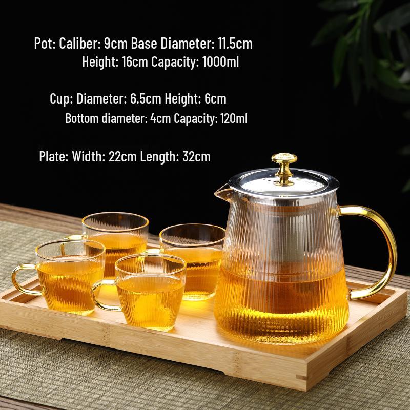 2026 Thickened Glass Teapot with Integrated Infuser – High-Temperature Resistant for Home Brewing