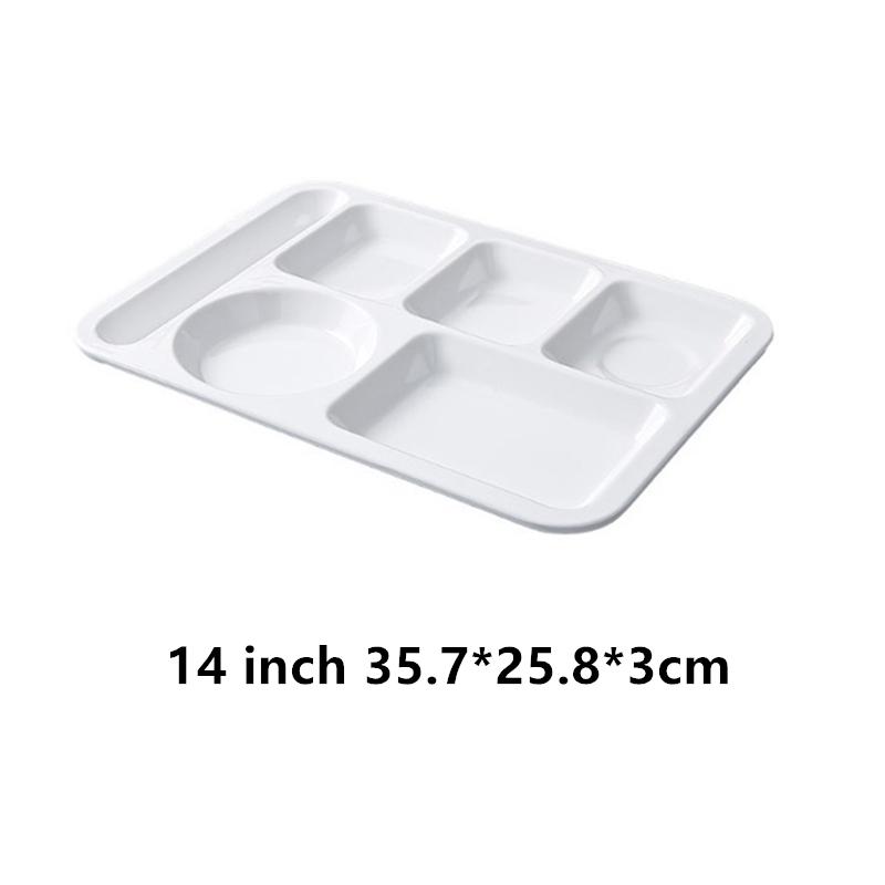 Melamine Compartment Dinner Plate Plastic Canteen Rice Plate Multifunctional Multigrid Fast Food Tray Kitchen Storage Utensils