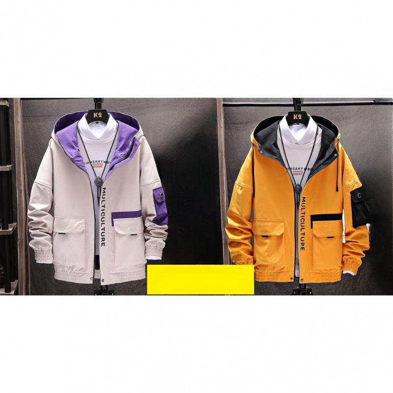Work Jacket Men's Spring and Autumn Hooded Thin Jacket Trendy Student Summer Casual Men's Top