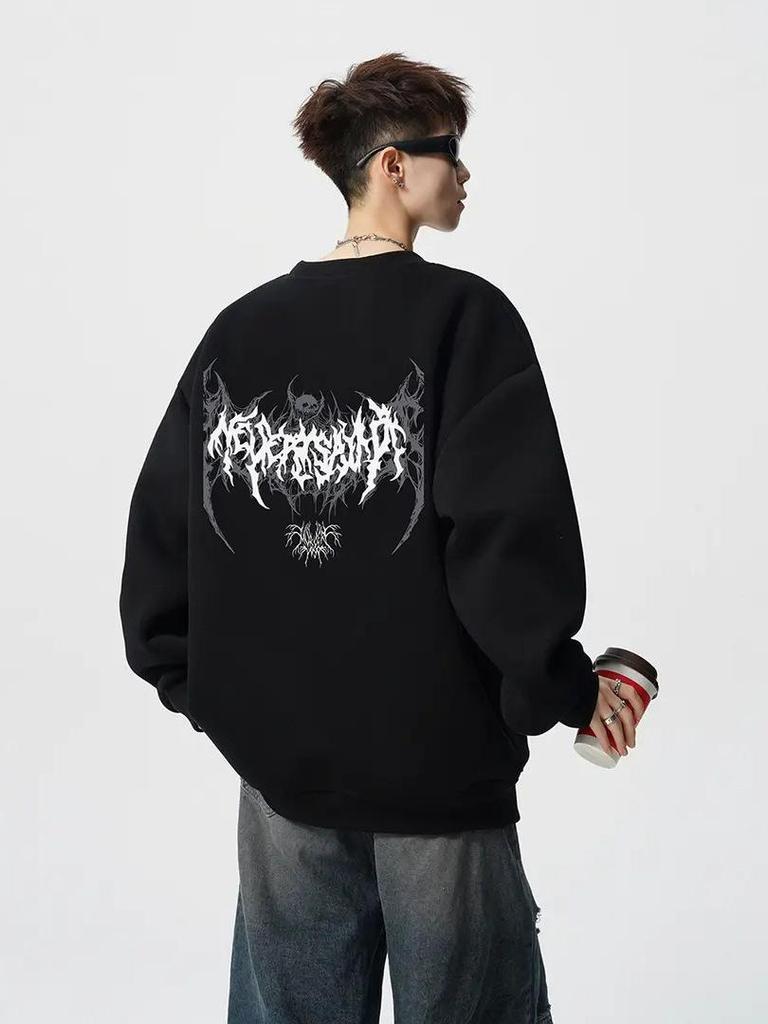 Men's American Heavyweight Crewneck Hoodie 2025: Trendy, Loose-Fit Casual Long Sleeve for Autumn/Winter