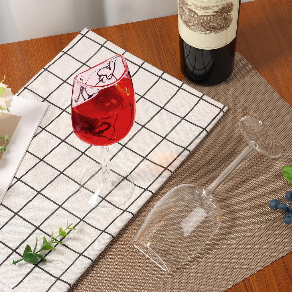 Half Wine Glass Semicircular Red Wine Cups Goblet Transparent White Wine Juice Drink Cup for Birthday Party Bar, Wedding, Gift