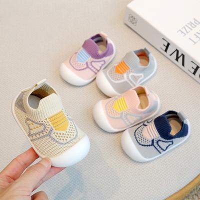 Baby Shoes Anti-slip Breathable Infant Crib Floor Socks with Rubber Sole for Children Girls Boys Mesh Shoes Soft Bottom