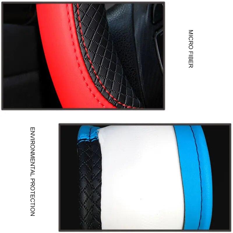 Car Steering Wheel Cover PU Leather Cover Comfort Grip Standard 38 Cm Anti-Slip Automotive Accessories Factory Direct Selling