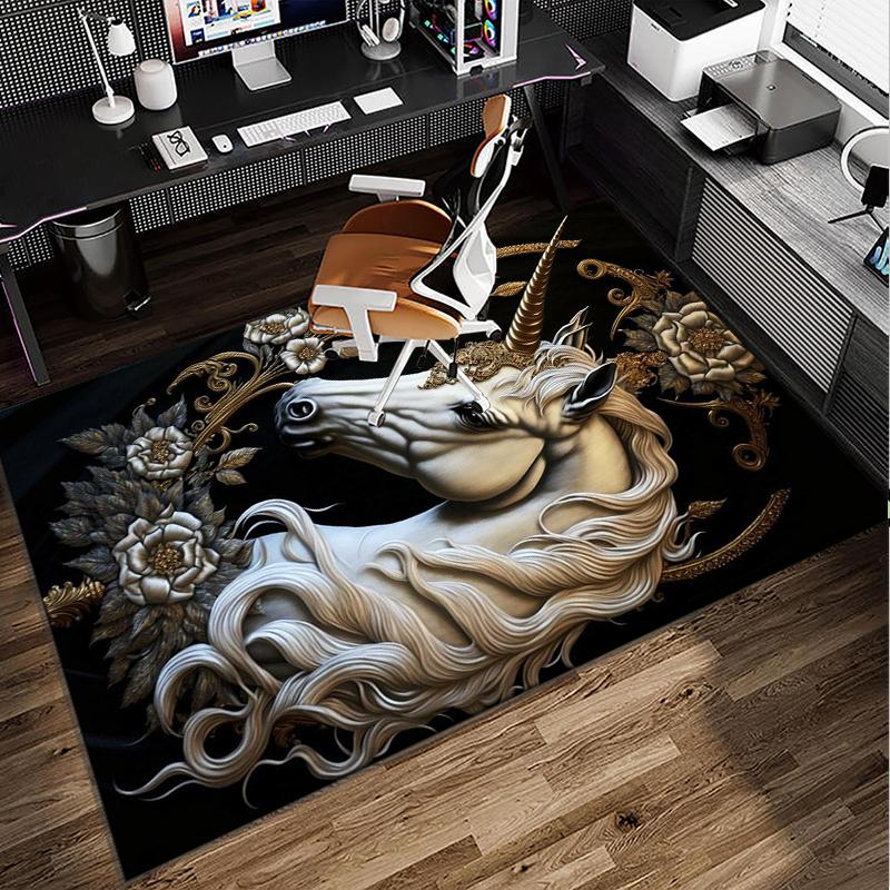 Magical Unicorn Garden Office Rug Chair Mat, Entryway Carpet, Suitable for Front Door, Bedroom, Living Room, Desk, Holiday Gift