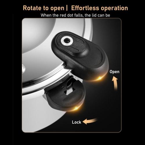 Stainless Steel Pressure Cooker, 10L/12L/16L, Stovetop Pressure Canner with Easy-Lock Lid, Fast Cooking Canner Pot, Compatible with Gas, Induction, an
