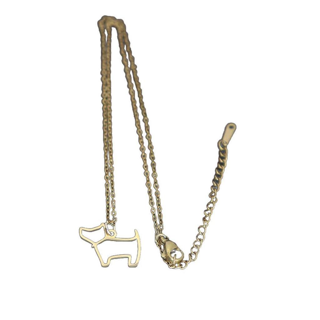 Stylish Stainless Steel Dog Pendant Necklace - Clavicle Chain Puppy Accessory