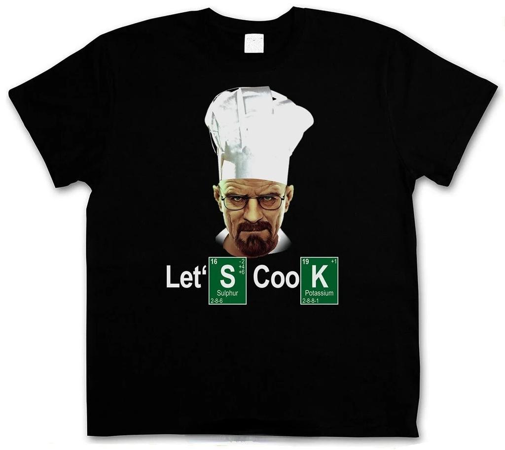 LET S COOK CHEF T-SHIRRT - Breaking Bad Walter White Meth Heisenberg TV Grafická trička Unisex oblečení WoUnisex Tops Tričko
