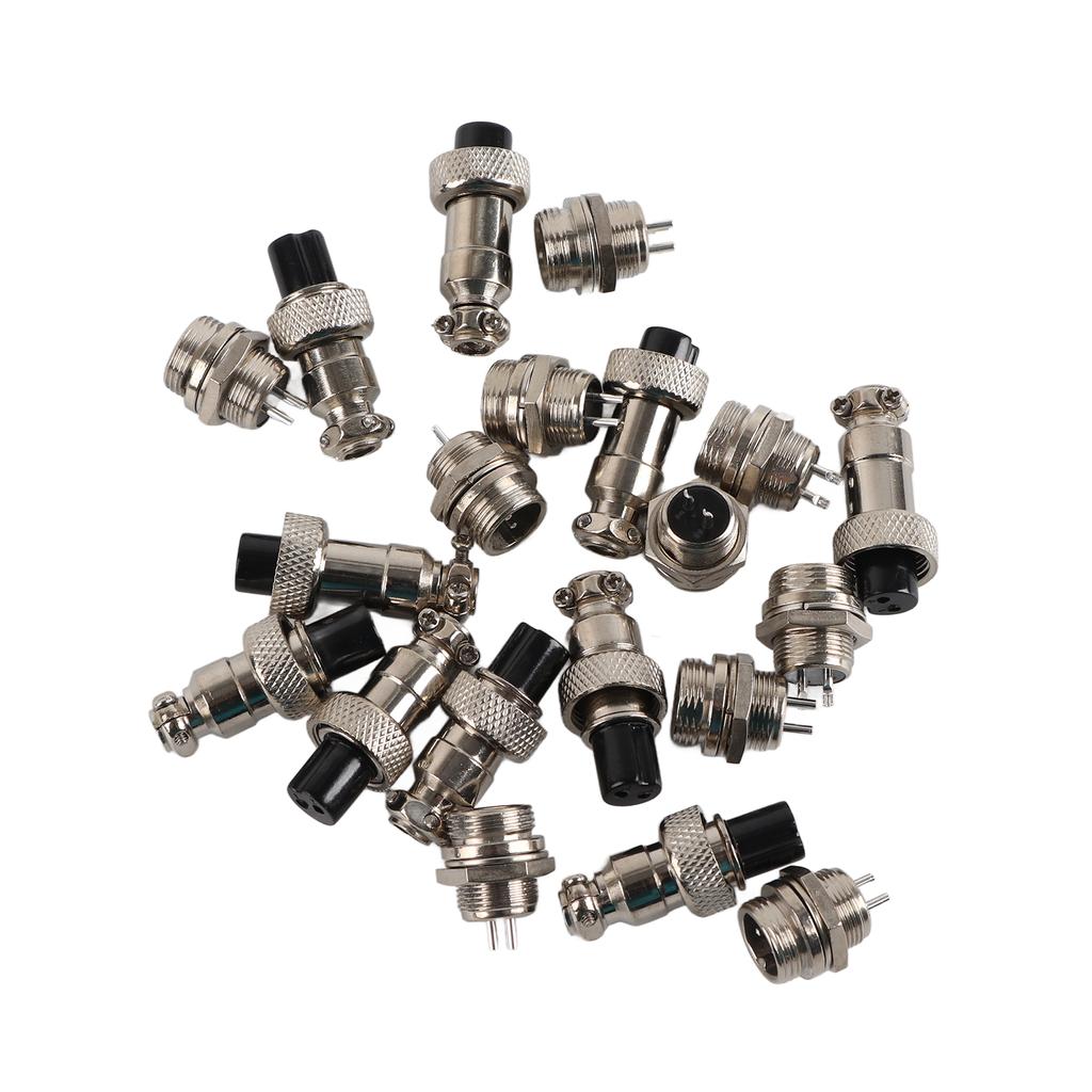 10 Set GX12 2Pin 12mm Aviation Plug Male Female Metal Socket Connector