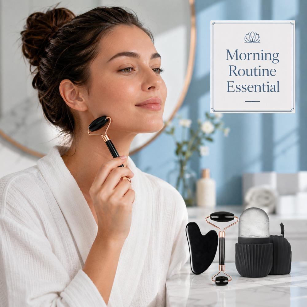 Facial Roller Gua Sha Set Stainless Steel Scraping Board Silicone Ice Face Roller Mold Skin Care Massage Face Skin Care Tools
