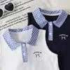 Girls' Dress Summer Dress Korean Princess Dress College Style Dress Children's Polo Collar Vest Dress