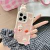 For iPhone 15 Pro Max Silicone Case Cute 3D Cartoon Carrot Rabbit Design Shockproof Phone Back Cover