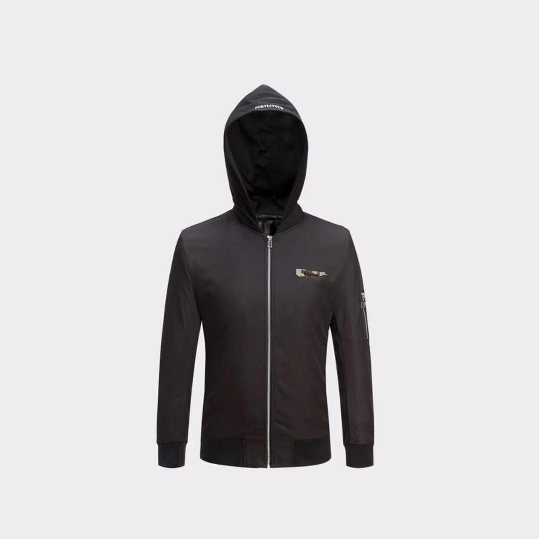 

Мужская городская повседневная куртка-трансформер со съемным капюшоном 170/88A (48) чёрный