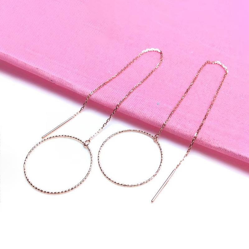 Exquisite Russian 585 Purple Gold Fashion Versatile Large Circle Earphone Women S Foreign Gas Plated Rose Gold Earphone Women S (rose gold plated pair)