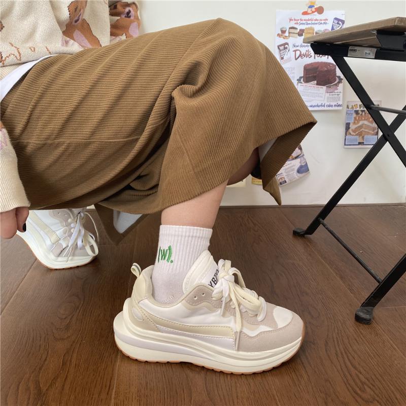 Korean Version Fashion Women's Shoes 2024 Spring Summer New Style Versatile and Comfortable Casual Thick Soled Sneakers Women
