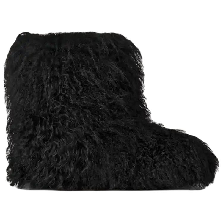 UGG Classic Short Fluff Momma Sheepskin Warm Versatile Slip-On Snow Boots Women Boots Black 1180050-BLK