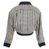 Chanel Houndstooth Vintage Short Double Jacket 9 Black WhiteUsed
