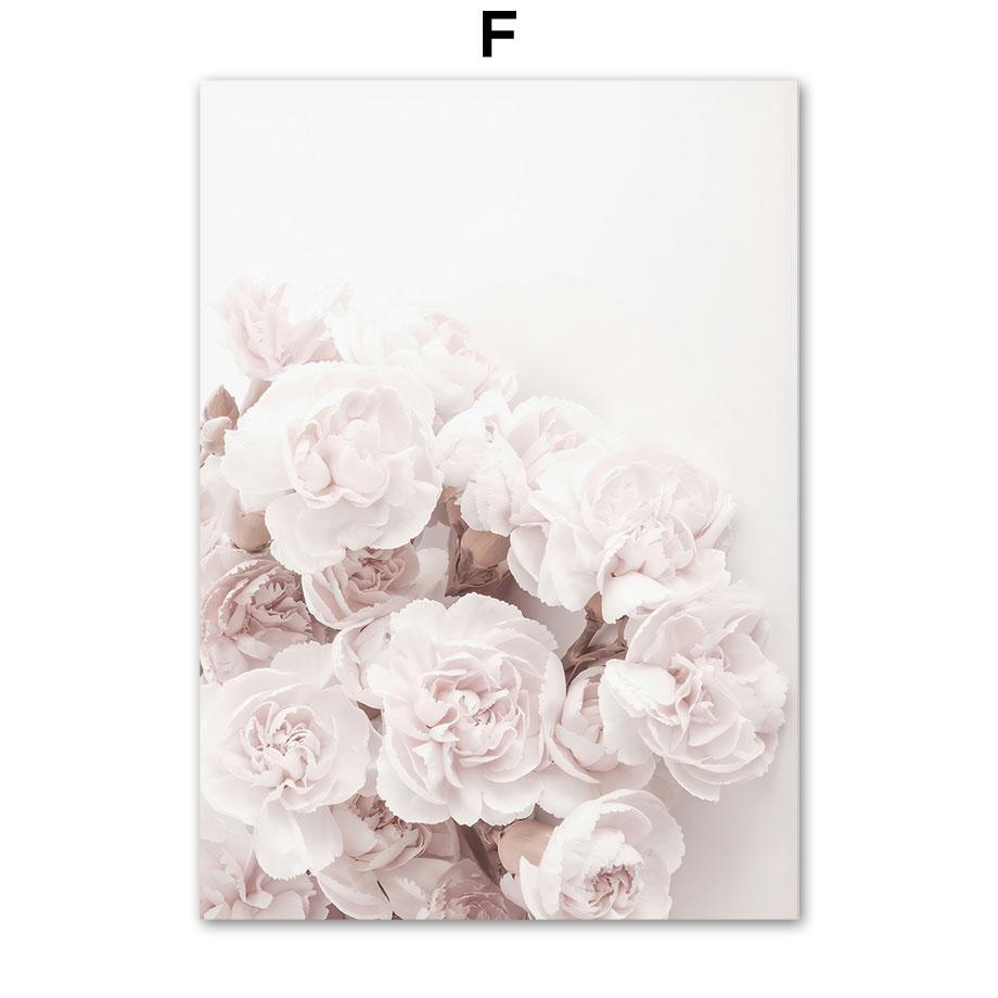 Pink Rose Peony Daisy Flowers Wall Art Canvas Painting Nordic Posters and Prints Gallery Pictures for Living Room Bedroom Decor