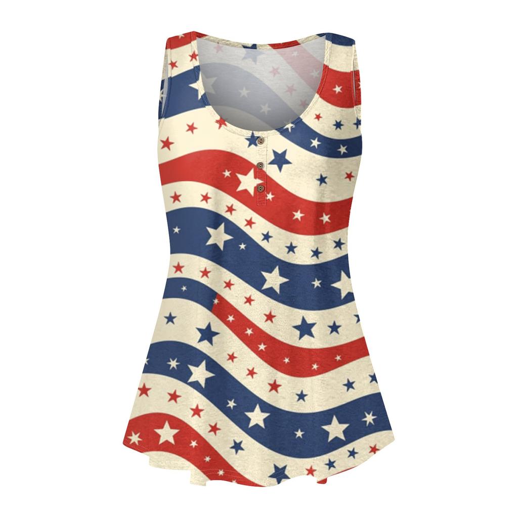 Modisches Tanktop für Damen, Rundhalsausschnitt, leicht, ärmellos, mit Aufdruck