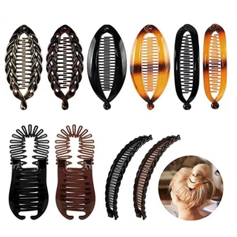 Hot Banana Clip Hair Comb Hair Band Fashion Set Fish Clip Hair Comb Lazy European and American Banana Hair Clip