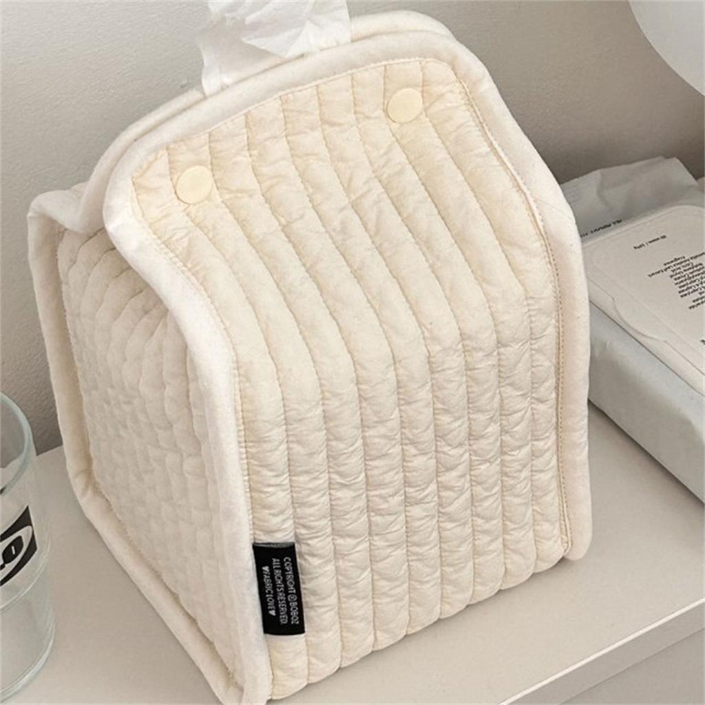 Stylish Striped Fabric Standing Tissue Holder With Removable Designs for Home Office Storage Organization