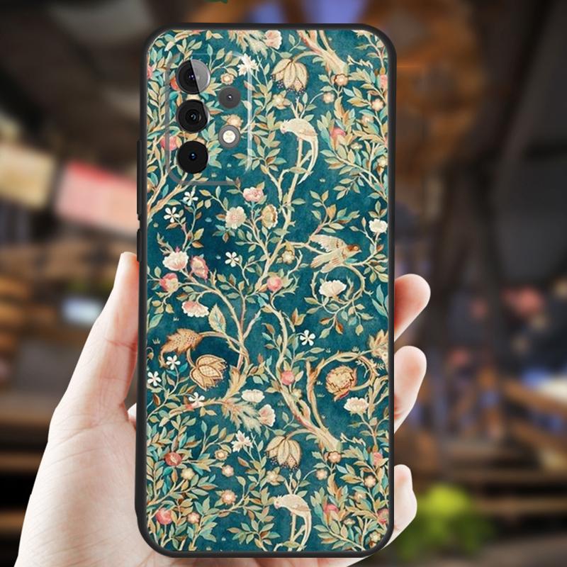 Custodia William Morris Per Samsung Galaxy A54 A34 A24 A14 A12 A32 A52 A51 A71 A50 A70 A13 A33 A53 A52S Cover