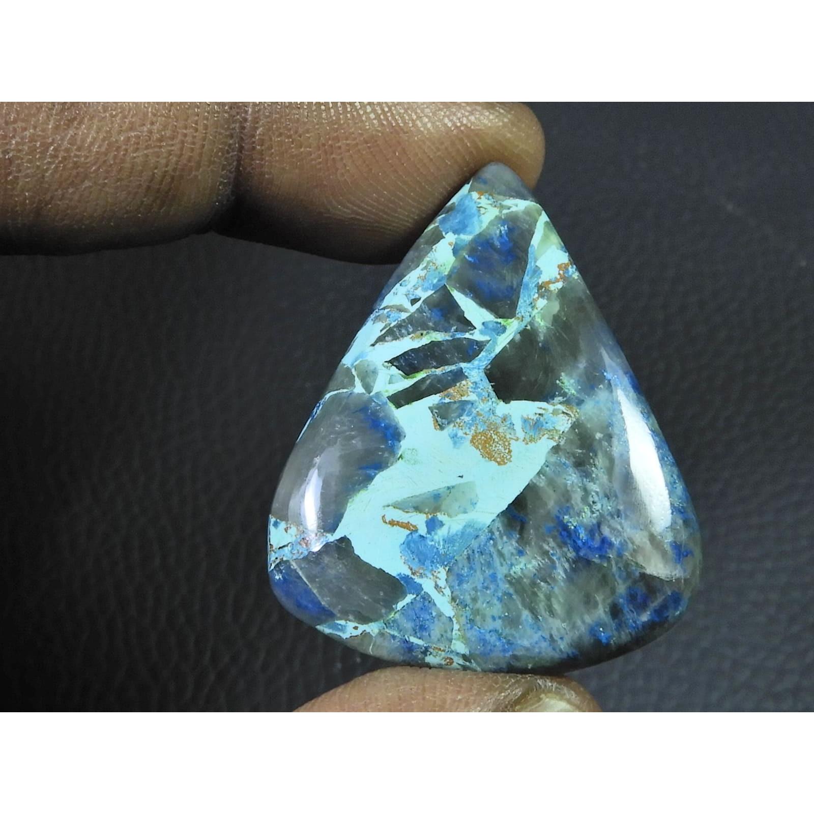 28X35X07MM Natural Shattuckite Pear Cabochon Loose Designer Gemstone 56Cts. D-282