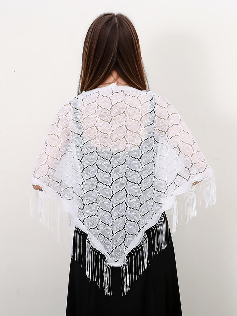 Fashion Lace Hollow Tassel Triangle Scarf Embrodiery Women Headscarf Female Spring Summer Shawls Scarves Long Veil Floral Scarf