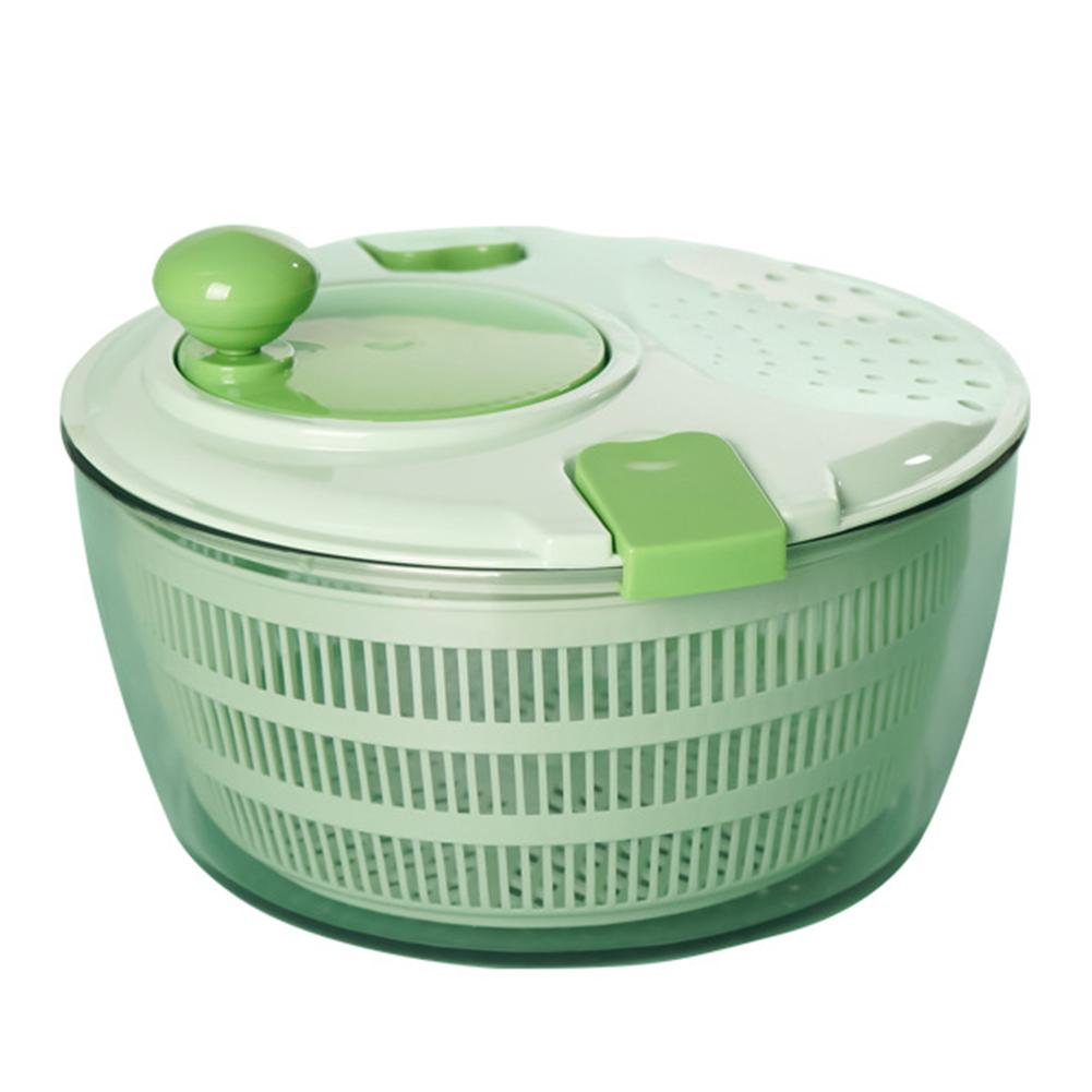 Green Cover Salad Dryer Bowl With 4L Spinners  Large Capacity Multipurpose Fruit Veggie Drain Basket For Washing Drying Leafy