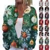 Women's Fashion Printed Long Sleeve Knitted Cardigan Button Down Jacket