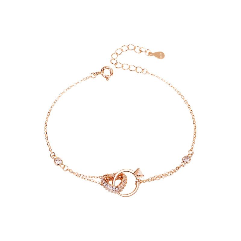 New Fashion Japanese and Korean Bracelet Exquisite and Sweet Love Ring Temperament Bracelet Hand Jewelry Women