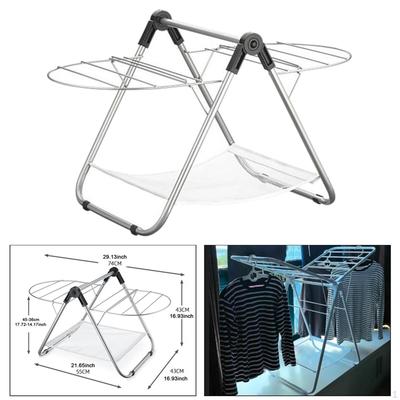 Heavy Duty Gullwing Drying Rack Laundry Garment Dryer Stand Mobile Clothes Airer Floor Type Folding