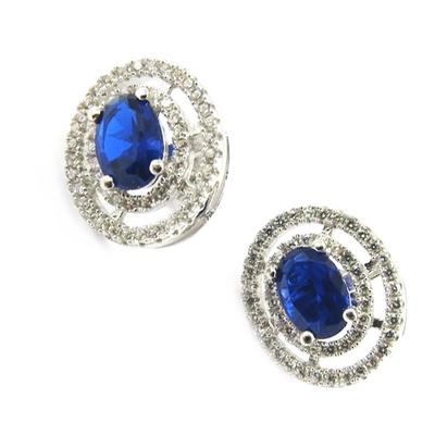 [L3737] - Silver 'Sissi' White Sapphire Earrings