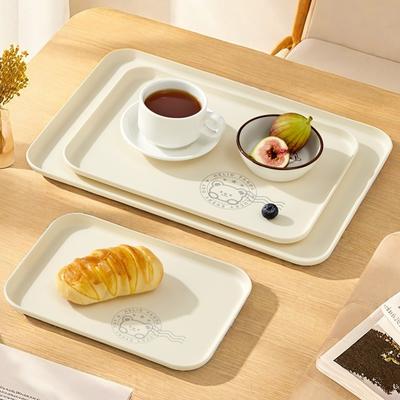 Kunststoff Serviertablett Haushalts-Großraum-Aufbewahrungstablett Wiederverwendbare Snack-Dessert-Obstplatte Küchen-Aufbewahrungs-Organizer