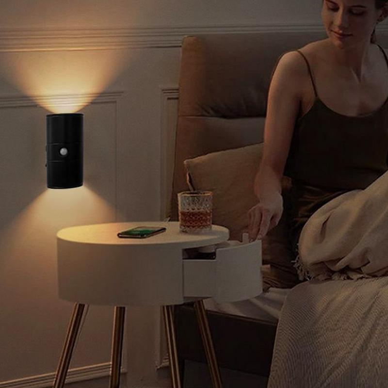 

Nightlight Wall Mounted Hallway Light Motion Sensor Rechargeable 1200mAh Modern Smart Magnetic Lamp For Home Decor Entryway чорний